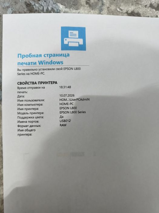 Epson L800 Rangli Printer