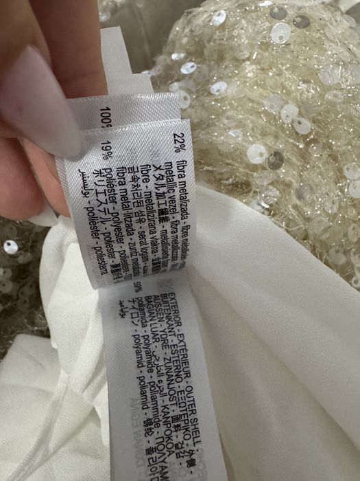 Rochie lungă sequined de gala cu paiete și fir metalic mărimea M Zara