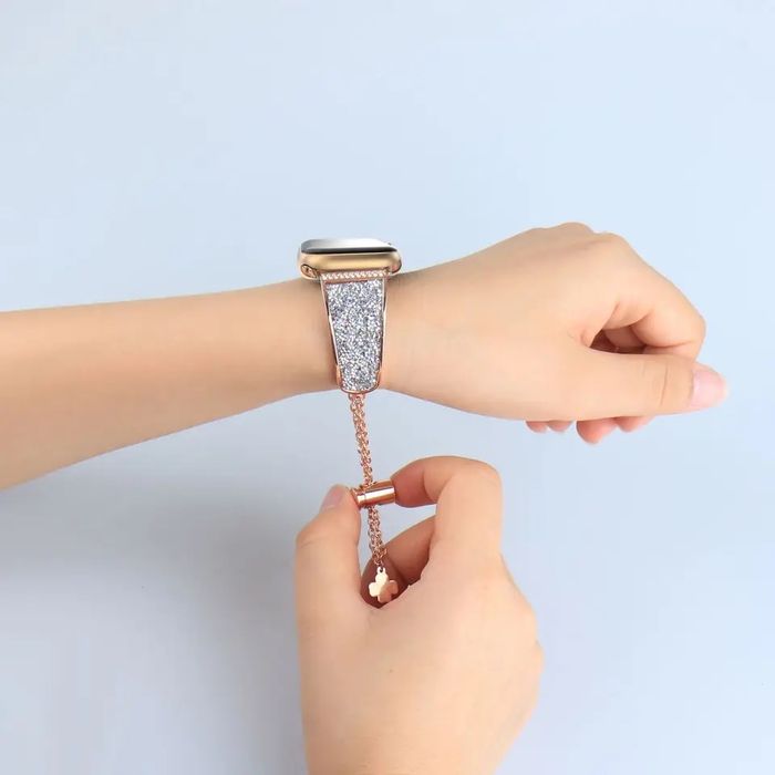 Stainless steel каишки с кристали за Apple Watch ULTRA/SE/11/10/9/8/7