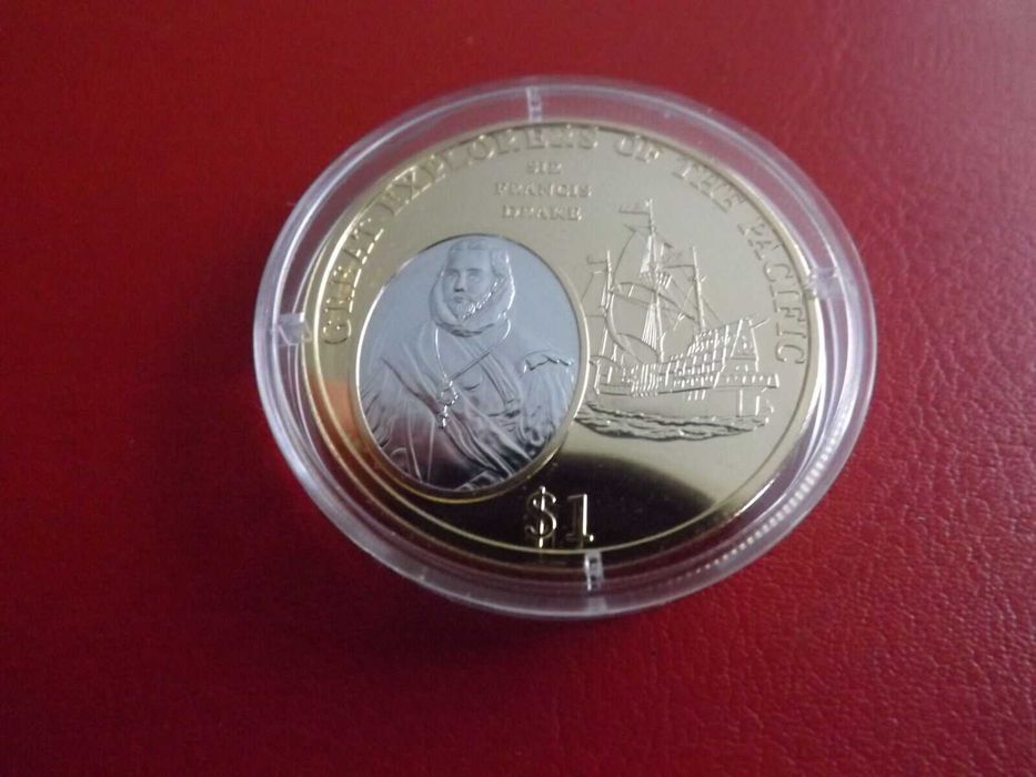 $1 Fiji 2009, Explorers of the Pacific Sir Francis Drake/Elizabeth II,