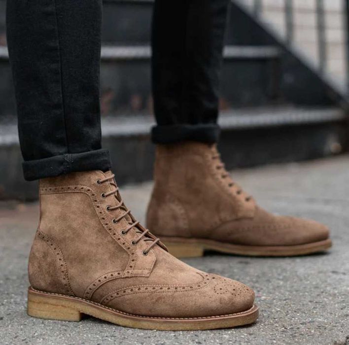 Ghete lace up wingtip Frank Wright 45 piele naturala moale