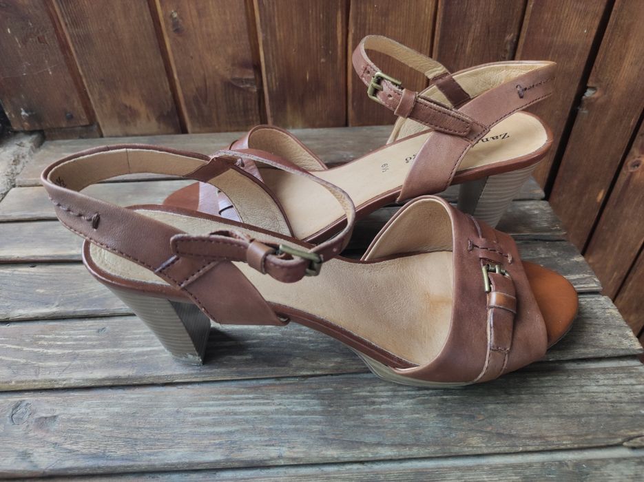 Естествена кожа Италиански Сандали с висок ток - Zanon&Zago, номер 40