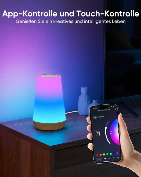 Lampă de noptieră inteligentă cu LED-uri Bonsery, tactilă set 2 buc