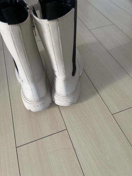 Geox Cizme de piele ecologica cu segmente laterale