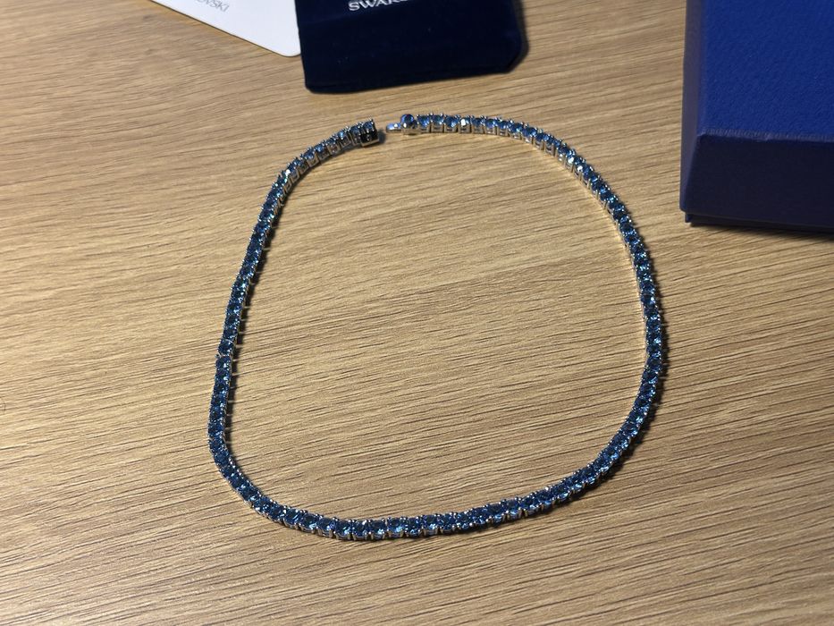 Colier Swarovski Matrix Tennis bleumarin