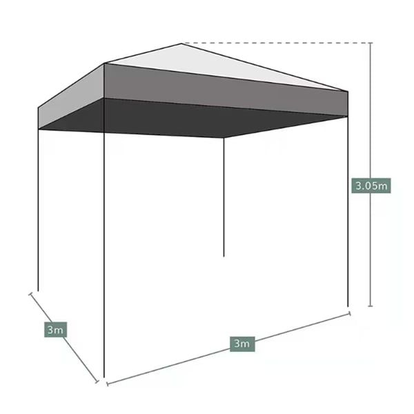 Cort pavilion pliabil, 3x3 m, cadru metal cu panza impermeabila
