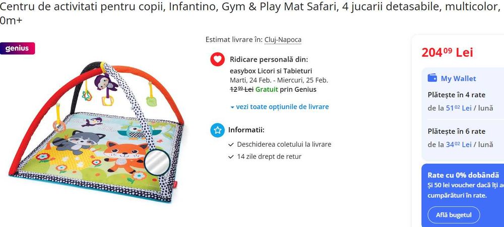 Pătură de joc bebelusi Infantino