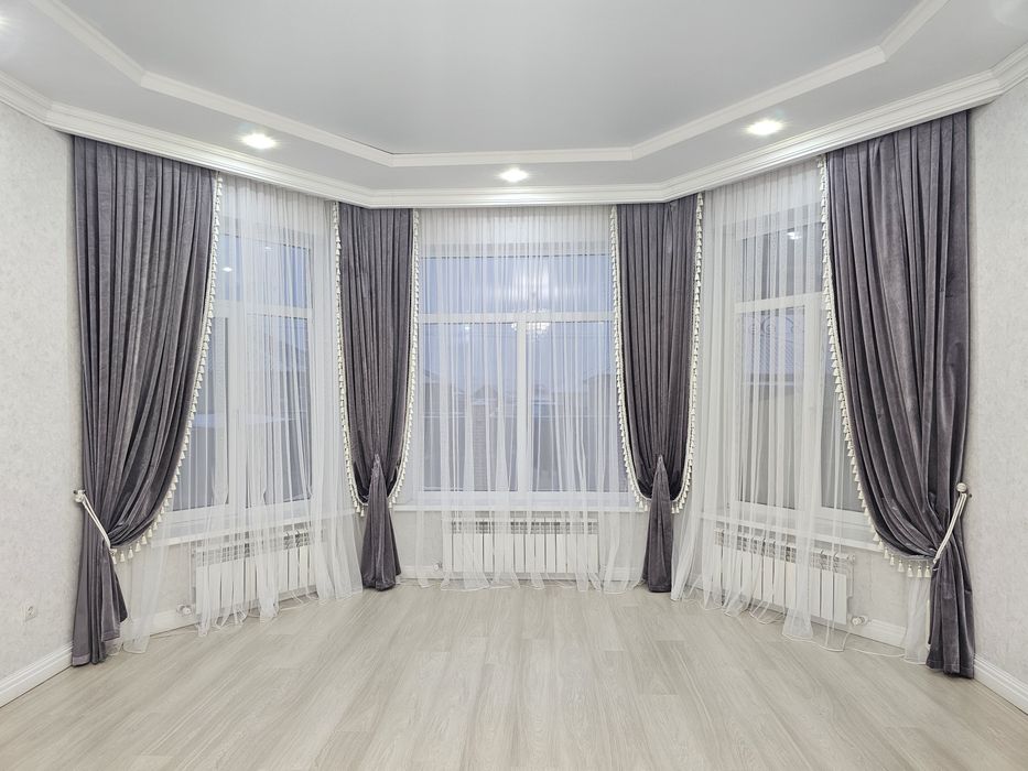 Продам шторы с тюлем.  Для зала, спальни или холла