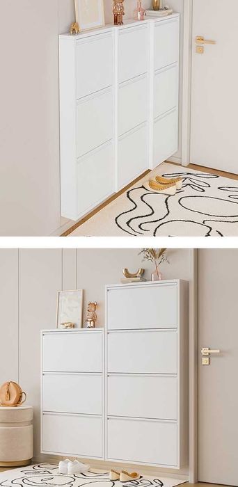 Металлический шкаф для обуви, глубина 15 см, без острых углов