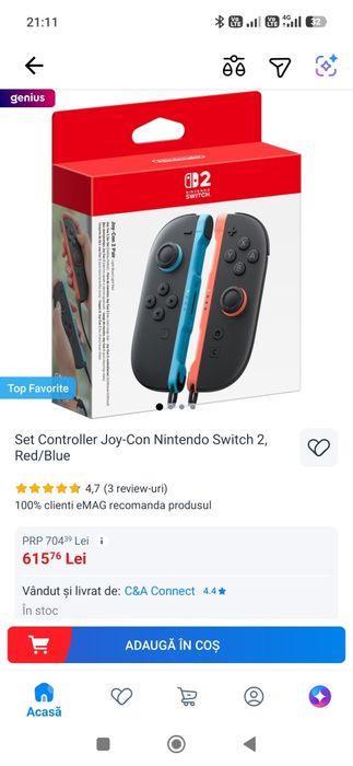 Set Controller Joy-Con Nintendo Switch 2, Red/Blue
