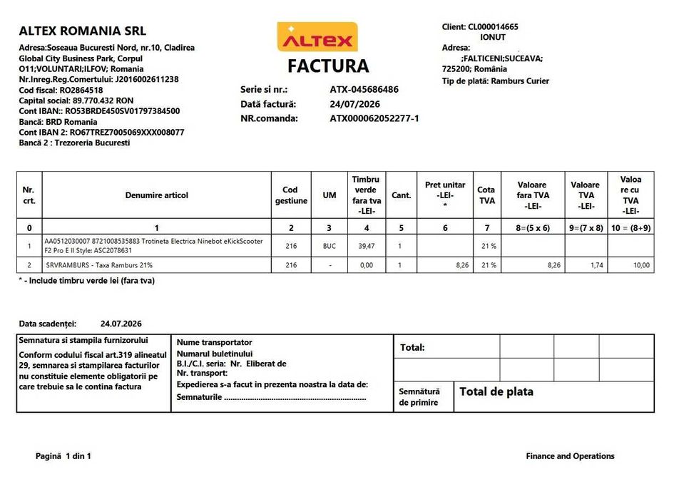 Trotineta electrica Ninebot F2 ProII 900W aproape noua garantie 2 ani