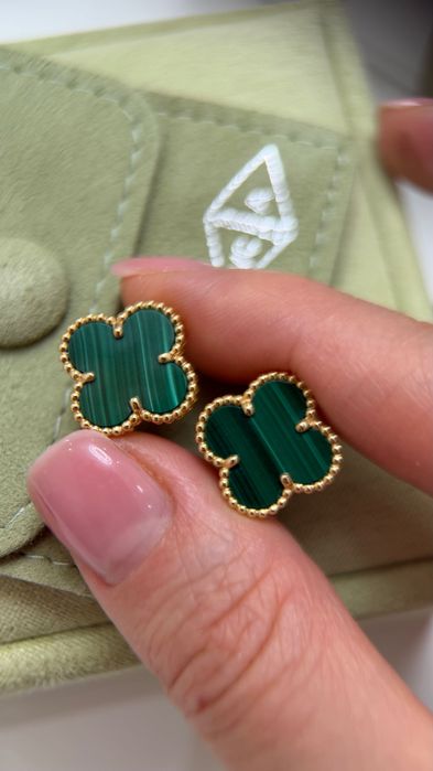 Серьги vca малахит