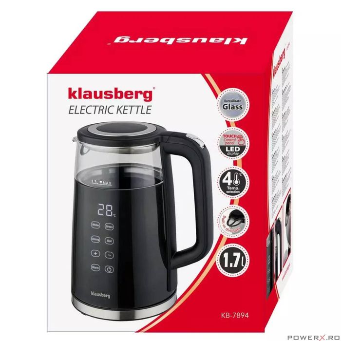 Fierbator electric, fabricat din sticla borosilicata, panou LED,