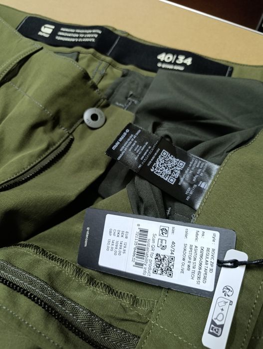 Оригинален карго G-Star Raw Rovic Zip W40 L34 мъжки панталон нов зелен