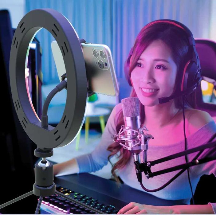 Video Blogging Kit Shooting Star RGB Rainbow Ring Light - nou