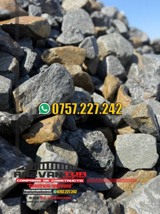Piatra decorativa gradina/ gard /gabion 80-120 mm Gri antracit - Maro