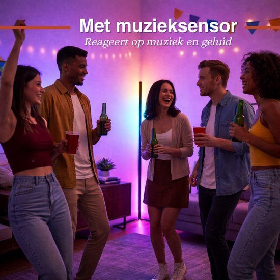 Ъглова лампа LED RGB подова лампа лампион 140см. димируема