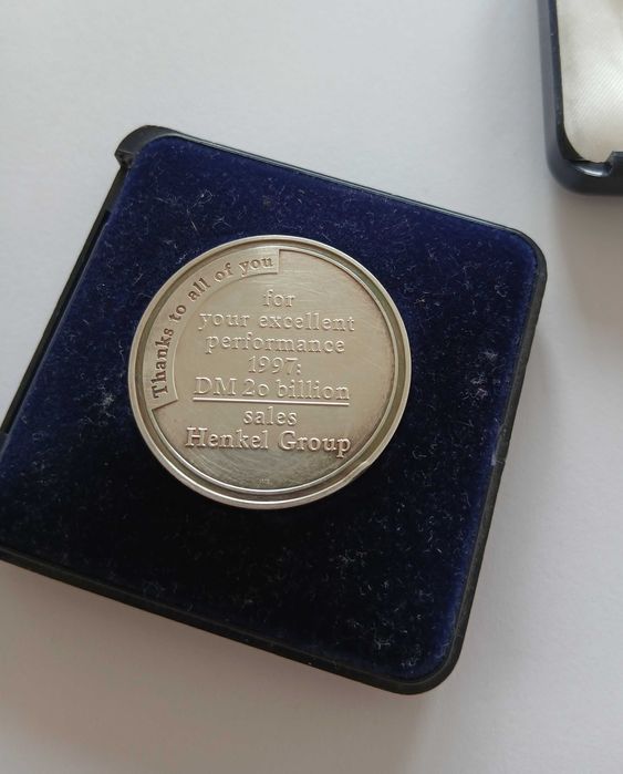 Medalie de Argint Fritz Henkel 1998 Multumire 150 de ani 30g, ag 999