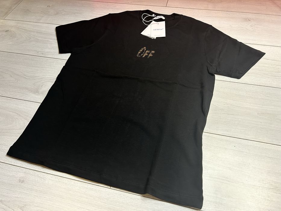 Tricou off white brown print