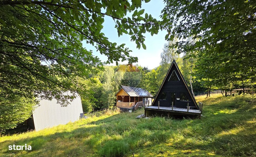2 cabane A-Frame de vânzare, 2.700 mp, Gura Siriului