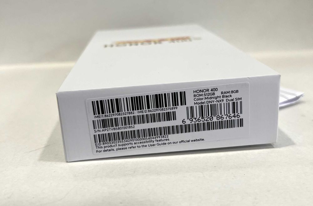 Honor 400 5G, Midnight Black, 512GB/8GB RAM, garanție 1AN și 8luni NOU/Sigilat!