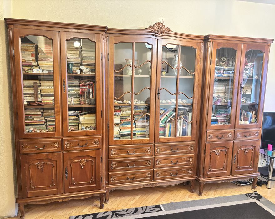 Bibliotecă Lemn Masiv Stejar – Vintage