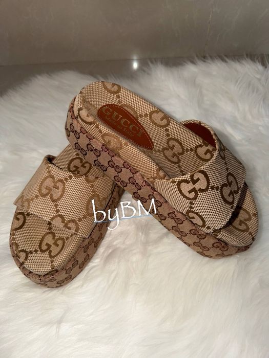 Papuci damă Gucci cu talpă înaltă