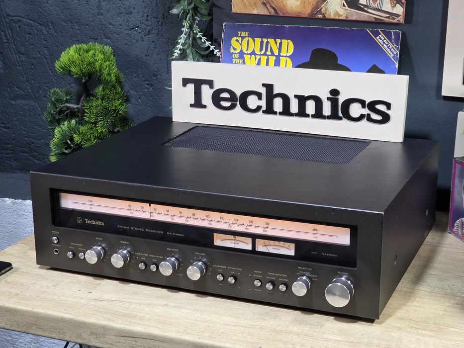 Reveiver TECHNICS SA-5460k, amplituner hifi stereo retro , black , AM FM , amplificator 2x65w 8 ohm