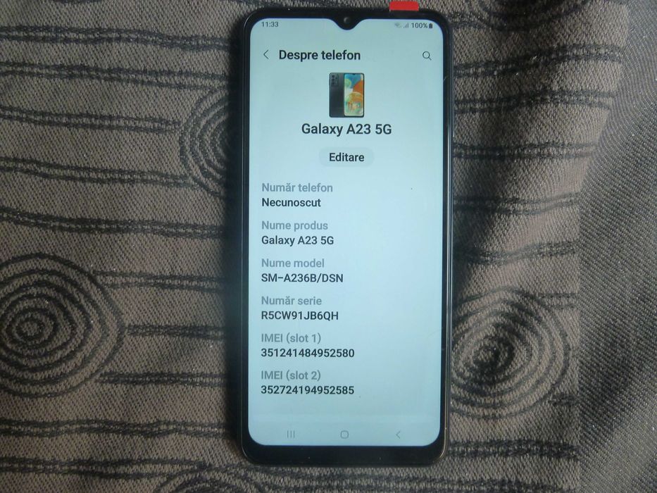 telefon samsung A23,dual sim 5G,ram 4gb/64gb,arata foarte bine,android 14
