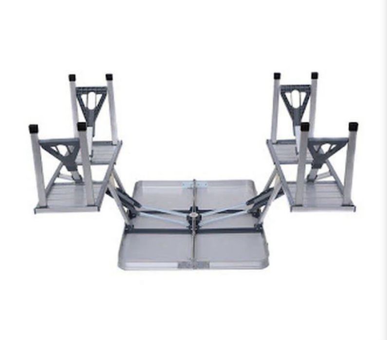Masa pliabila cu 4 scaune pentru picnic din aluminiu NOU