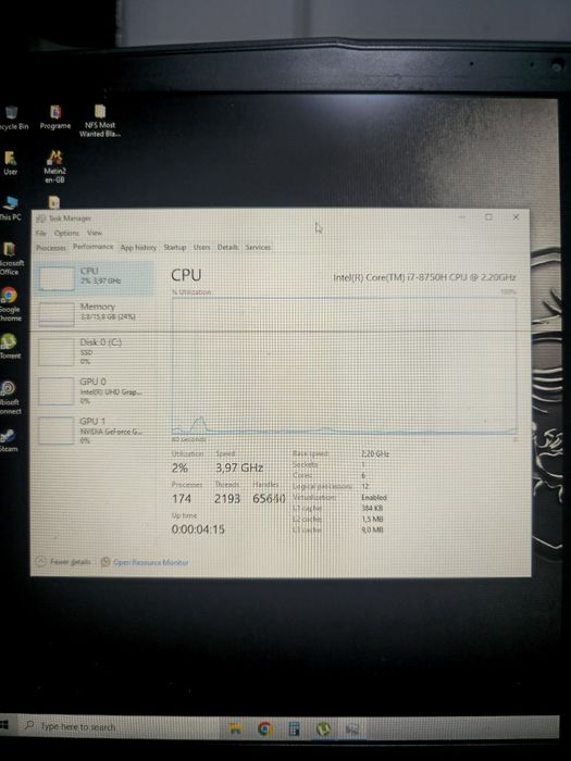 MSI GF63 8RD | i7-8750H | 16GB RAM | GTX 1050 Ti 4GB | Pentru Piese/Re