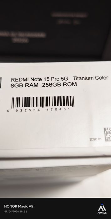 Xiaomi Redmi Note 15 Pro 5G / 256 GB / Titanium Color /Nou / Factura