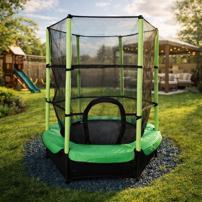 Мини батут с мрежа за безопасност