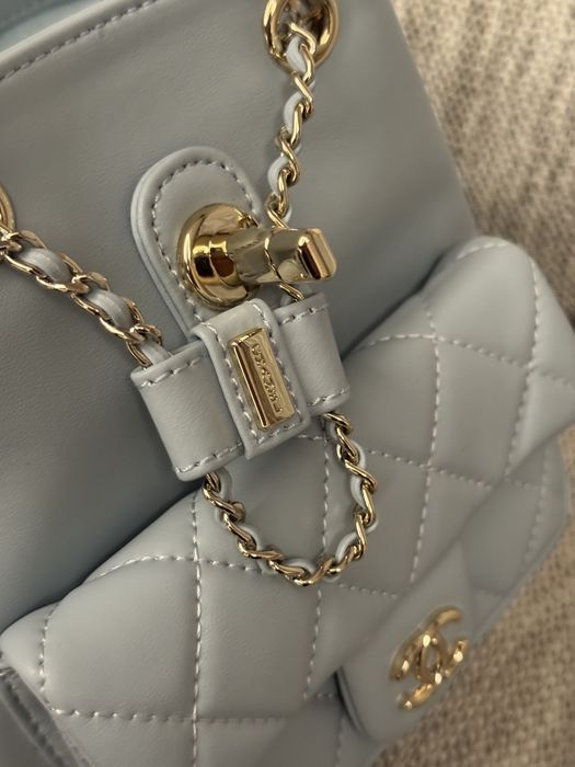 Раница светло синя Chanel