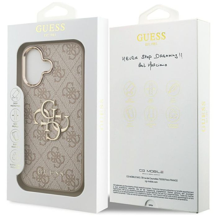 Case guess 4g big 4g classic logo for iphone 17 pink gold