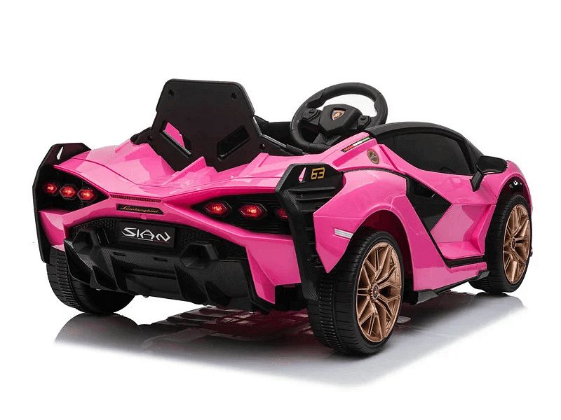 Lamborghini sian 12v – детска акумулаторна кола, розова, eva гуми