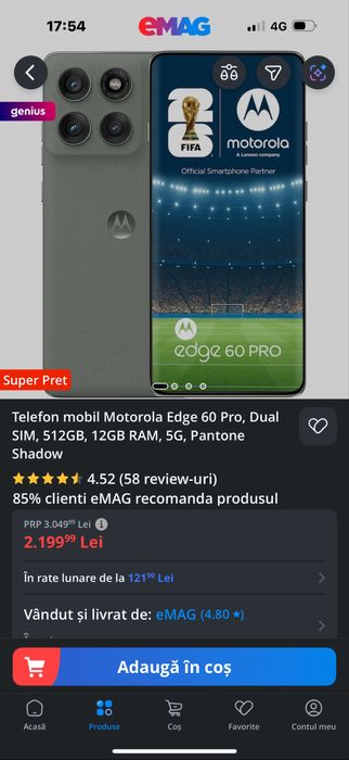 Vand Sau Schimb Motorola Edge 60 PRO Shadow Green 512Gb Dual Sim Nou !