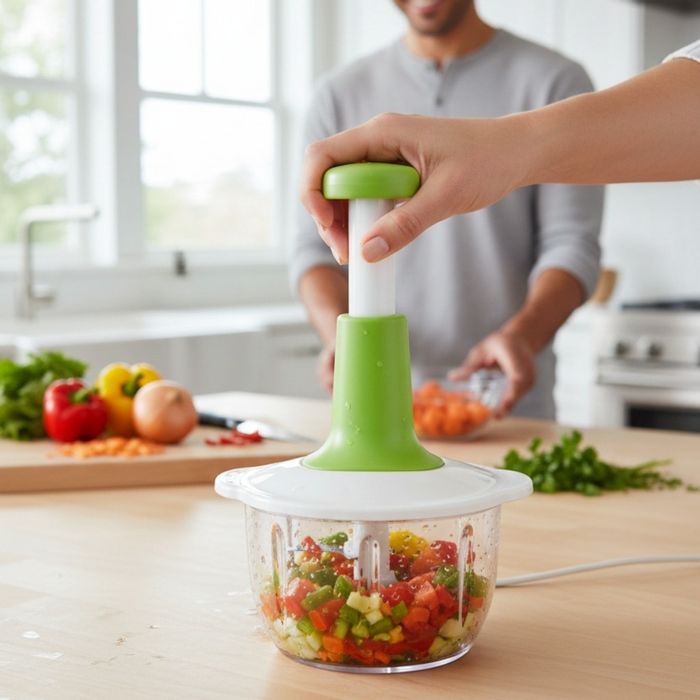 Ръчен кухненски чопър 900 мл с 3 остриета от неръждаема стомана Cheffi