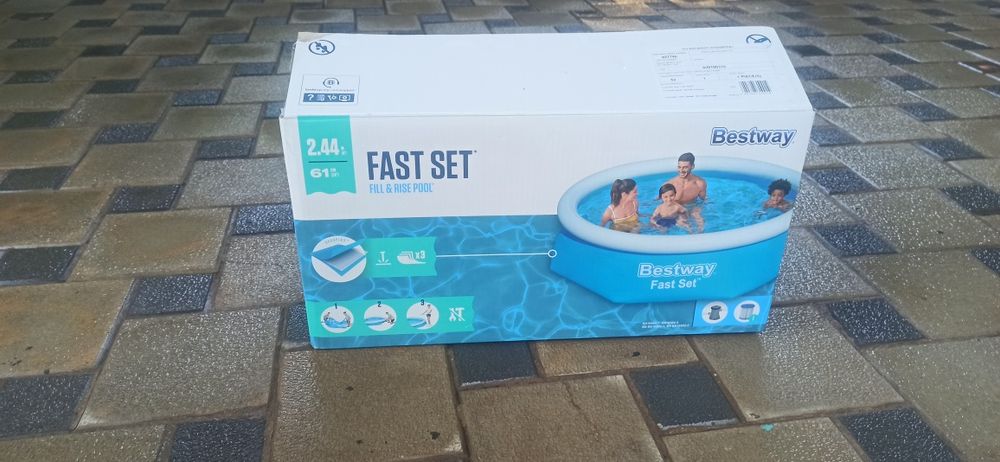 Piscina Bestway cu filtru Fast Set 2.44×61