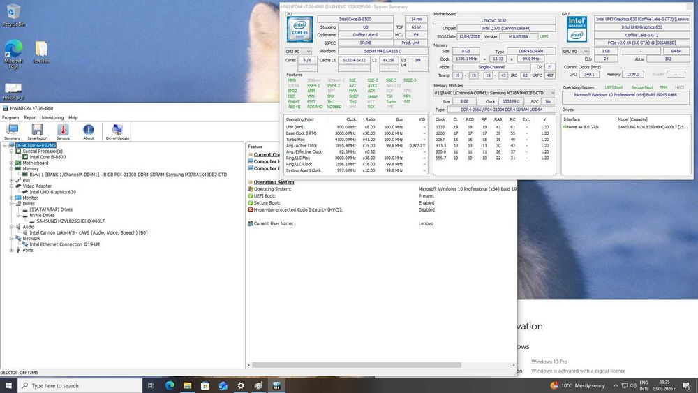 Lenovo ThinkCentre SFF M920s i5-8500/256GB/8GB