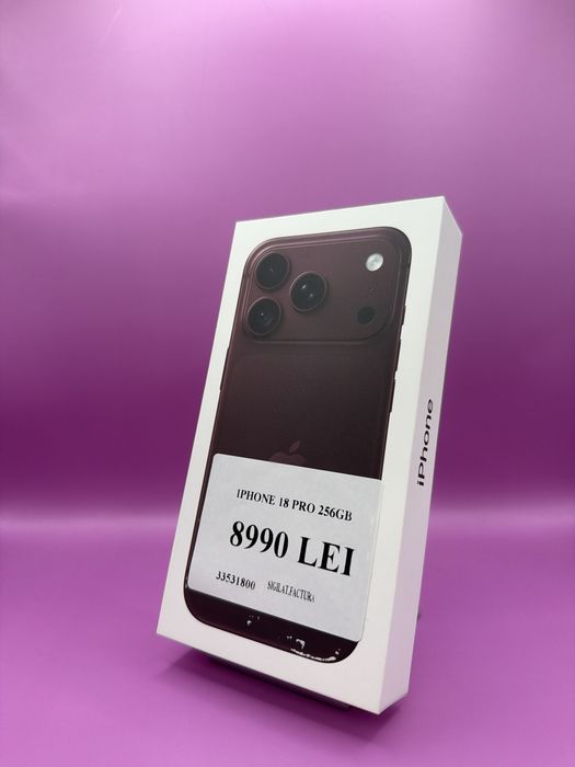 Iphone 18 PRO 256GB NOU Burgundy Factura •Matei Amanet Margeanului•3353