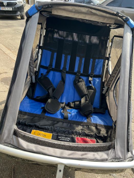 Trailer remorcă bicicletă pliabilă pentru copii, cu suspensie