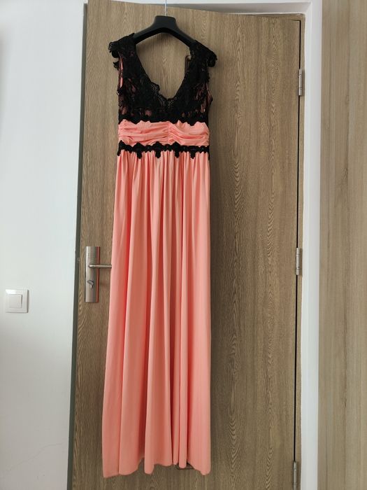 Rochie de ocazie ,nunta, botez, cu dantelă in partea de sus