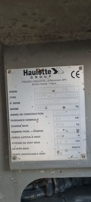 Vand Nacela tip foarfeca Haulotte Compact  12 Dx