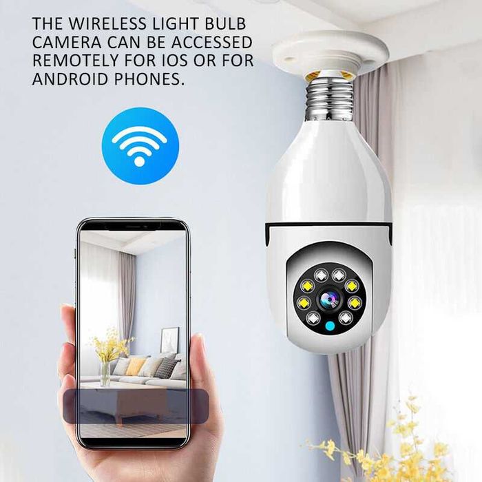 Camera de supraveghere dulie bec, 360 grade WIFI. Noua!