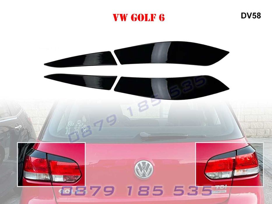 Тунинг горни задни вежди фарове VW Golf 6 голф лайсни стопове