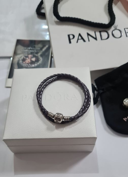 Кожаный браслет Pandora (оригинал)