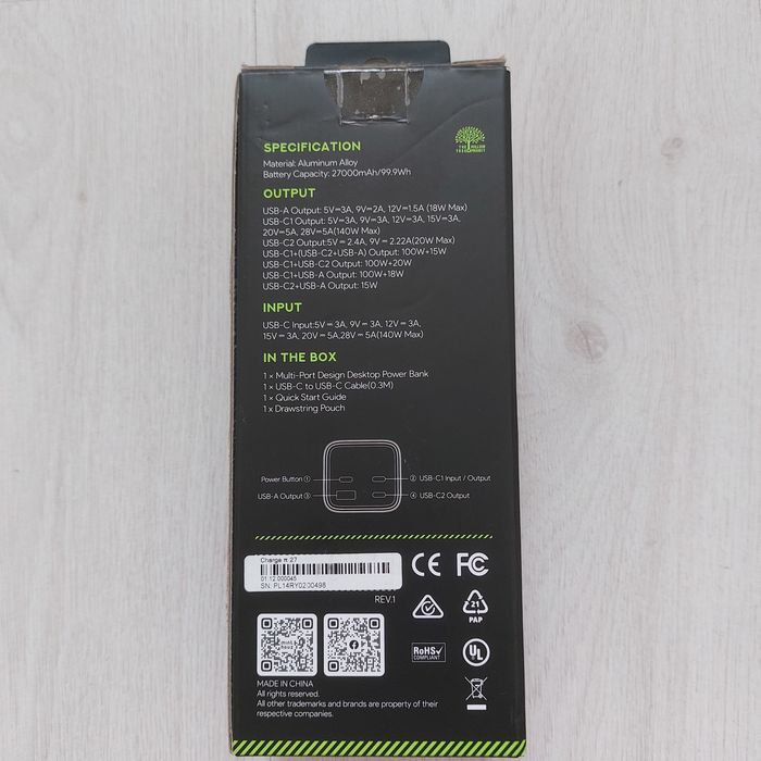 Премиум Външна Батерия Minthouz 27000mAh 140W PD Бързо Зареждане за Лаптоп и Телефон