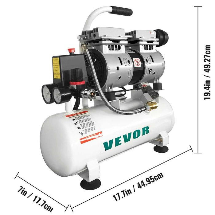 НЕМСКИ Професионален Въздушен компресор 9L + ЛЕД ФЕНЕР