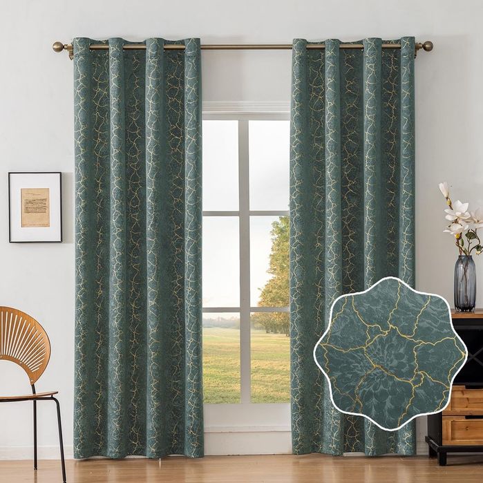 Set 2 Draperii Catifea Verde 140x260cm Blackout